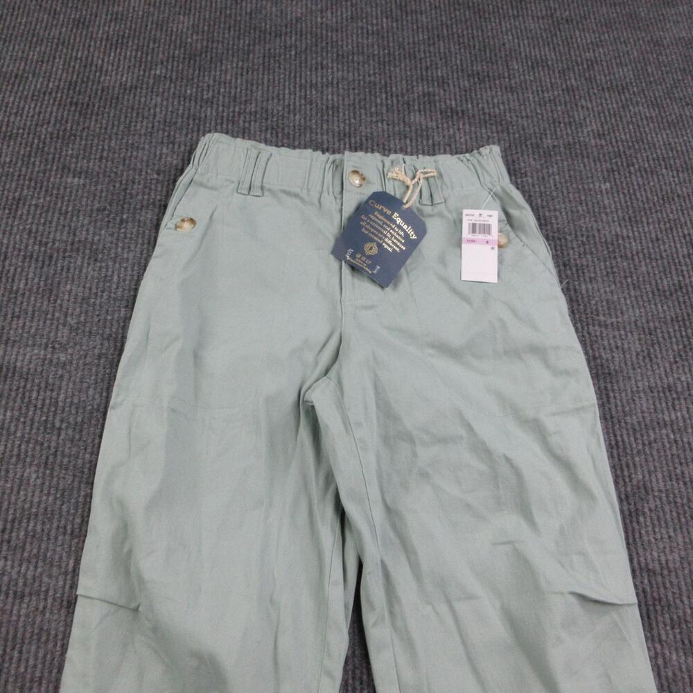 Democracy Pants Womens 6 Green Chino Relaxed Pull On Elastic Pockets 28x29.5 NWT - Picture 2 of 16